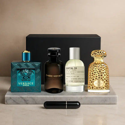Zestaw 4 perfum | Eros, Ombre Nomade, Santal 33, Emeer